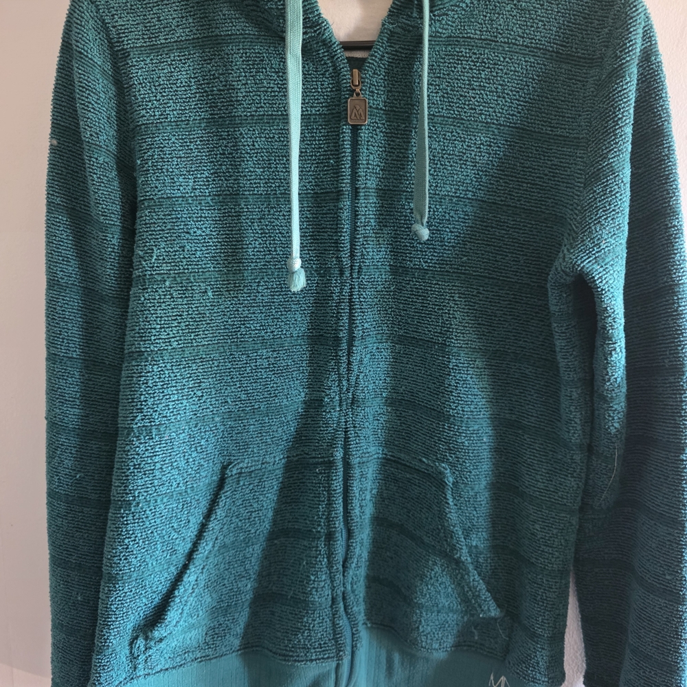 Matix Women’s Textured Zip Hoodie 2000s – Teal – Size L